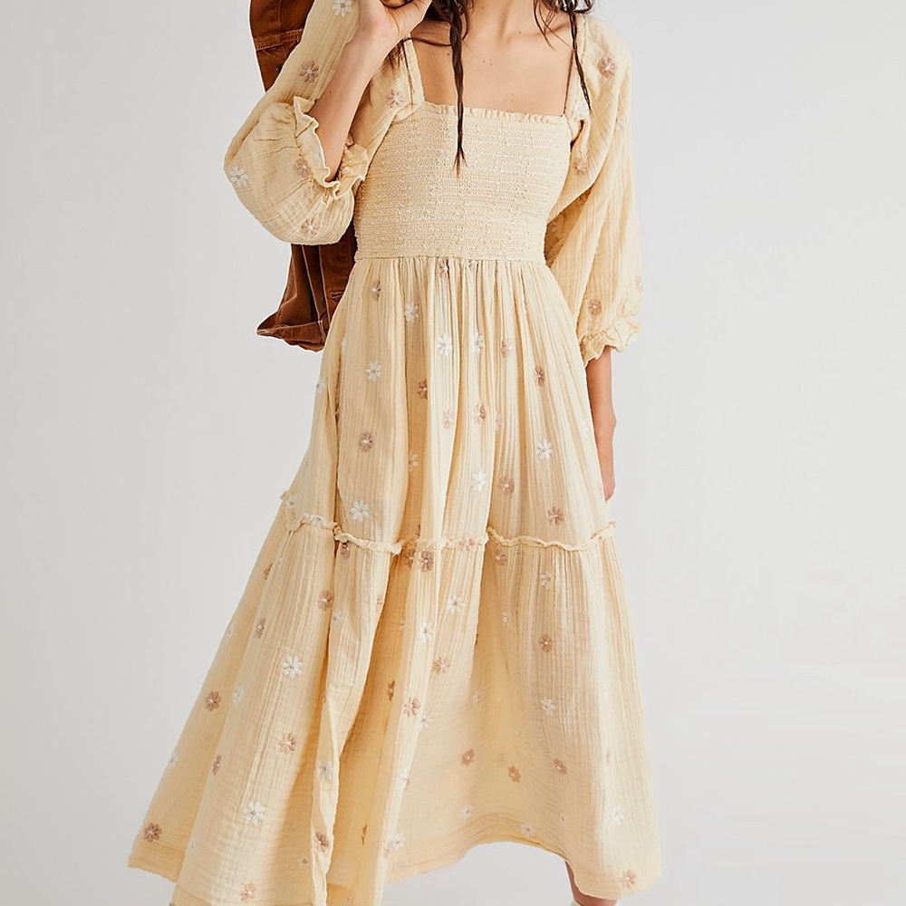 Dahlia Embroidered Maxi Dress Free People